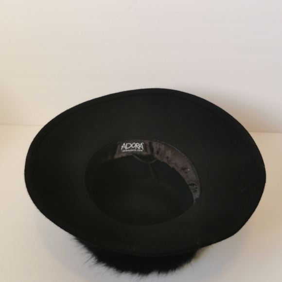 Vintage wide brim faux fur wool hat - Picture 9 of 10